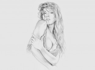 Картинка рисованное люди девушка фон взгляд скетч