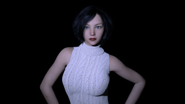 Картинка 3д+графика люди+ people взгляд фон девушка