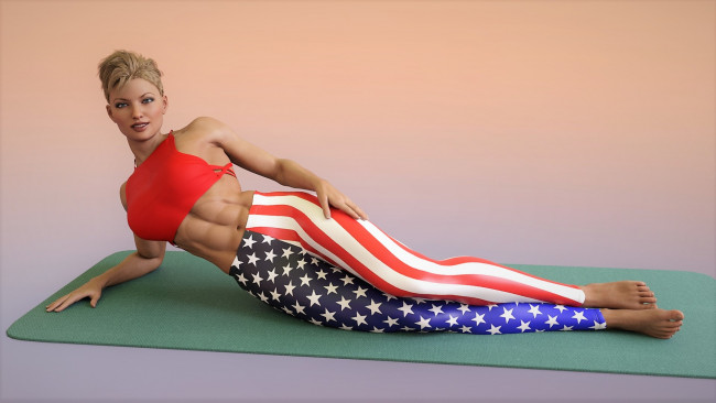 Обои картинки фото 3д графика, спорт , sport, девушка, взгляд, фон