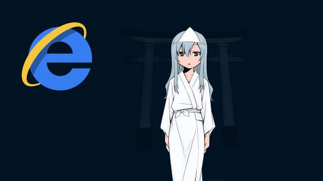 Обои картинки фото компьютеры, internet explorer, взгляд, девушка, фон, логотип