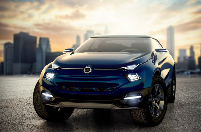 Обои картинки фото fiat fcc4 concept 2014, автомобили, 3д, blue, 2014, concept, fcc4, fiat