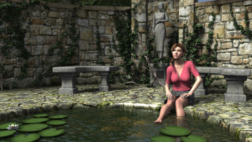 Картинка 3д+графика люди+ people фон взгляд девушка