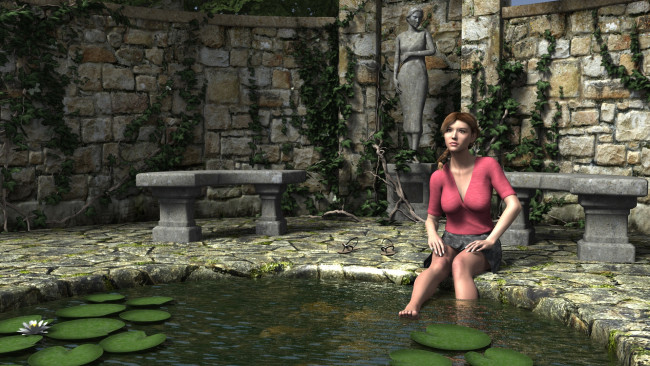 Обои картинки фото 3д графика, люди , people, фон, взгляд, девушка