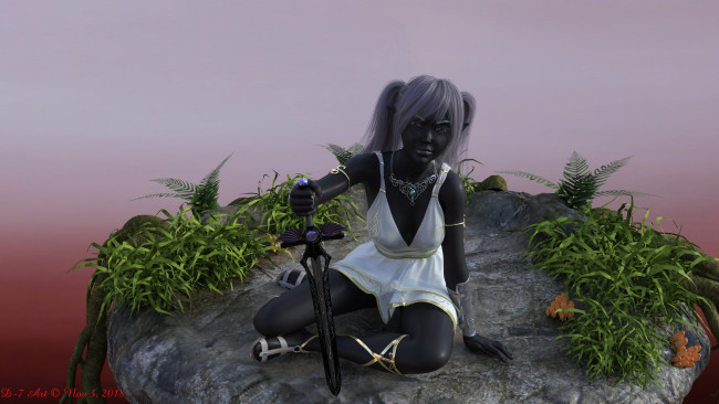 Обои картинки фото 3д графика, существа , creatures, фон, взгляд, девушка