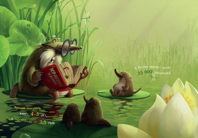 Обои картинки фото юмор и приколы, чтение, игра, красная, книга, прикол, выхухоль, шутка, имена