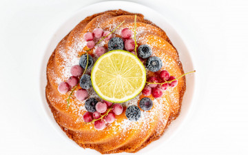 Картинка еда пироги лимон пирог ягоды