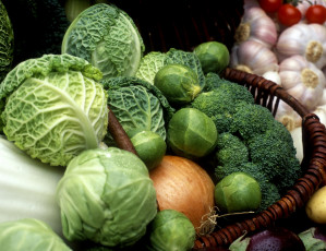 Картинка еда капуста+и+её+разновидности белокочанная савойская брюссельская капуста брокколи