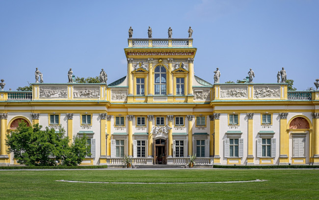 Обои картинки фото wilanow palace, города, варшава , польша, wilanow, palace
