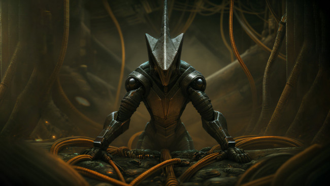 Обои картинки фото фэнтези, чужой , alien, нейросети, графика, нейроарт, ai, art, нейронные, сети, рисунки, нейро, искусство