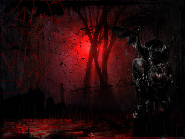 Обои картинки фото аниме, weapon, blood, technology