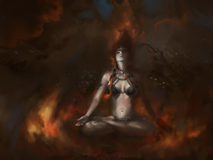 Картинка работы конкурса ice and fire фэнтези девушки