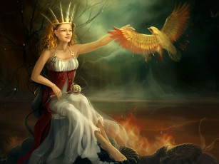 Картинка работы конкурса ice and fire фэнтези девушки