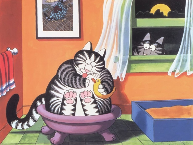 Обои картинки фото kliban, cats, рисованные, bernard