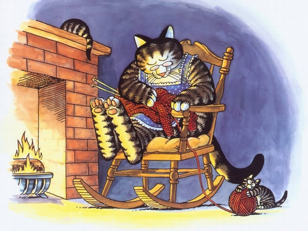Обои картинки фото kliban, cats, рисованные, bernard