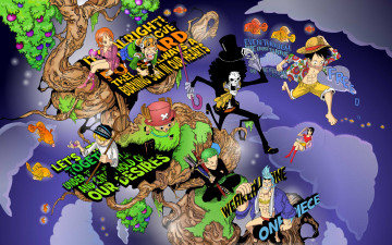 Картинка аниме one piece nami monkey d luffy sanji roronoa zoro usopp chopper nico robin franky brook