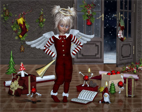 Картинка 3д графика angel ангел игрушки комната