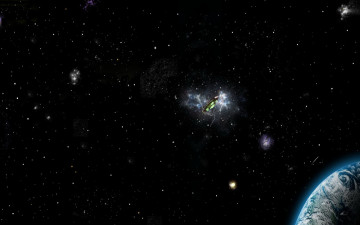 Картинка космос арт планета звёзды