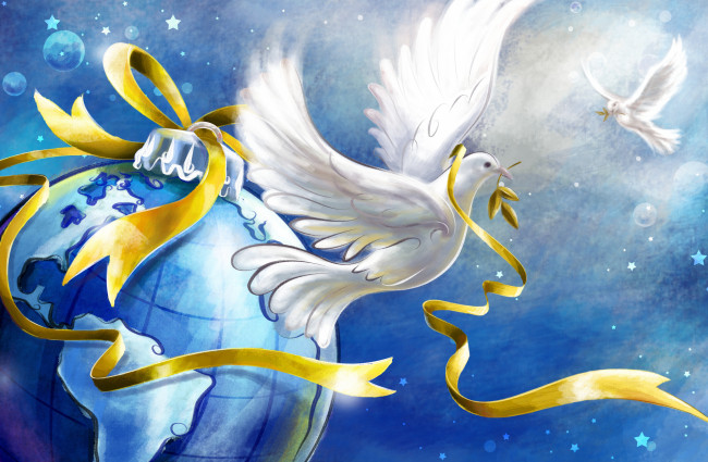 Обои картинки фото рисованные, животные, птицы, голуби, голубь