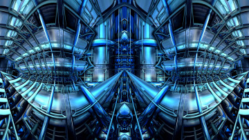 Картинка 3д графика fractal фракталы изгибы цвета узор фон