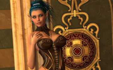 Картинка эльф 3д графика elves эльфы узор стены эльфийка корсет