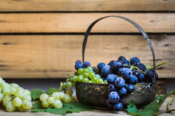 Картинка еда виноград корзина