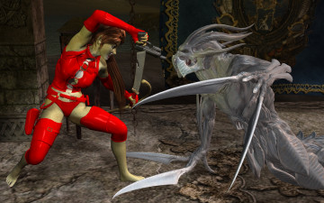 Картинка 3д+графика fantasy+ фантазия девушка кошка существо драка