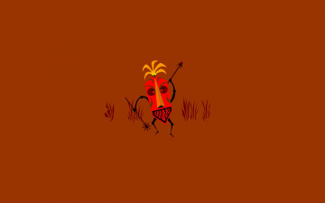 Картинка рисованные минимализм индеец маска