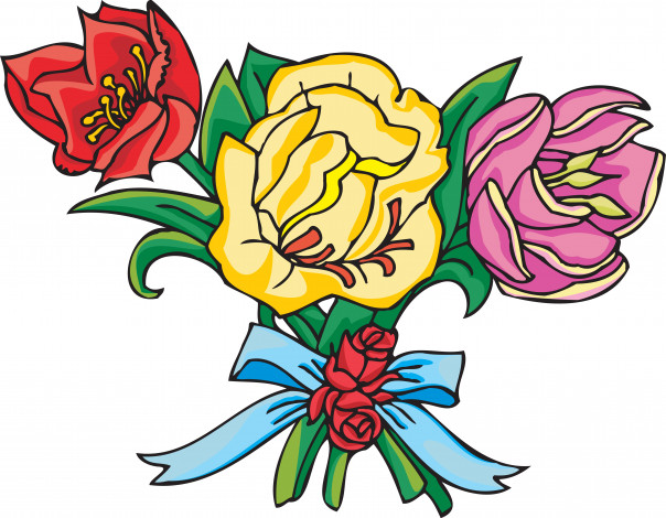 Обои картинки фото рисованные, цветы