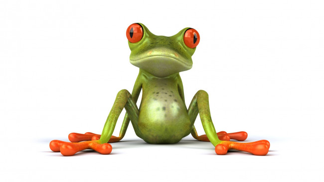 Обои картинки фото 3д графика, animals , животные, лягушка, поза, сидит
