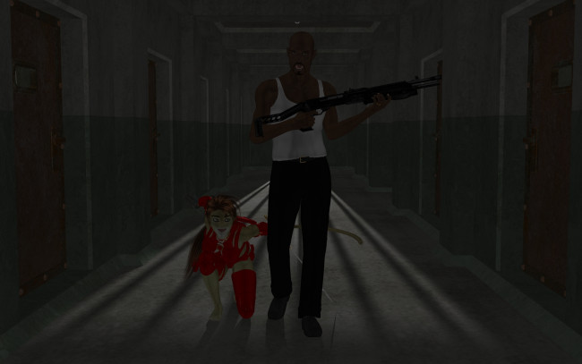 Обои картинки фото 3д графика, fantasy , фантазия, мужчина, кошка, девушка