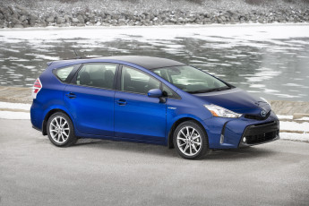 Картинка автомобили toyota синий 2015 г prius v zvw40w