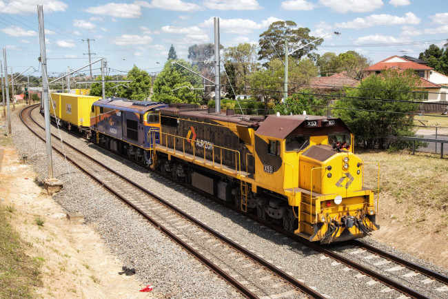 Обои картинки фото техника, поезда, состав, локомотив, дорога, железная