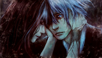 обоя аниме, death parade, деким, парад, смерти, девушка, драма, слёзы, парень, пара, арт