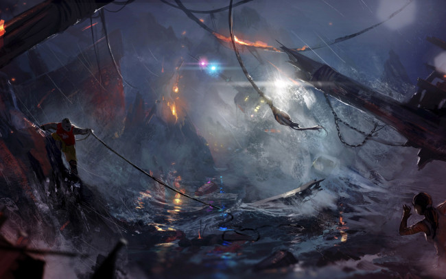 Обои картинки фото видео игры, tomb raider 2013, lara, croft, арт, кораблекрушение, tomb, raider