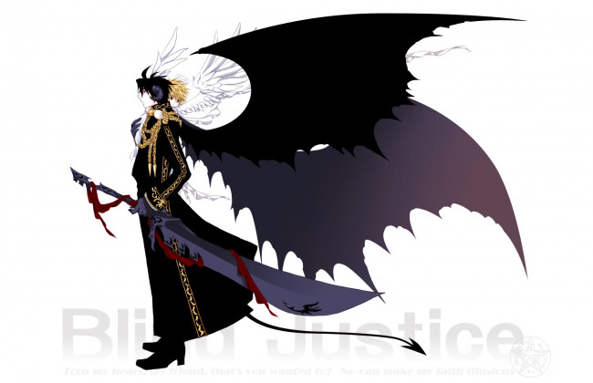 Обои картинки фото аниме, hetalia,  axis powers, малыш, фон, арт, ангел, демон, крылья, парень