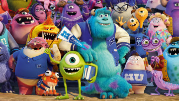 обоя мультфильмы, monsters university, персонажи