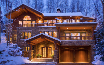 Картинка города -+здания +дома снег дом