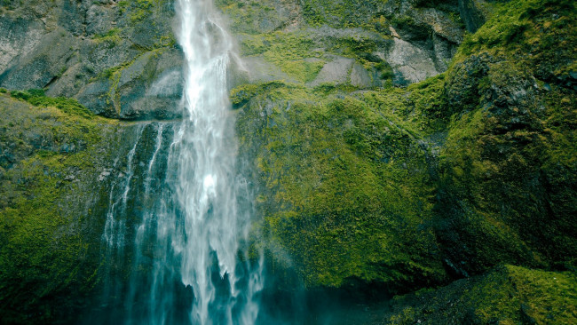 Обои картинки фото природа, водопады, скала, поток