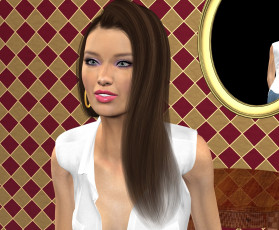 Картинка 3д+графика люди+ people фон взгляд девушка