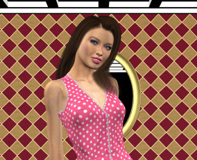 обоя 3д графика, люди , people, фон, взгляд, девушка