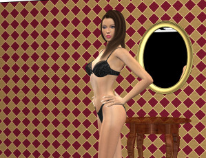 обоя 3д графика, люди , people, фон, взгляд, девушка