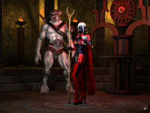 Картинка 3д+графика существа+ creatures существо фон взгляд эльфийка