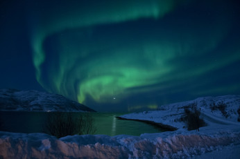 Картинка природа северное+сияние простор