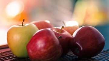 Картинка еда Яблоки боке яблоки