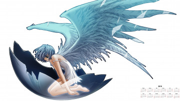 Картинка календари аниме 2018 девушка крылья скорлупа