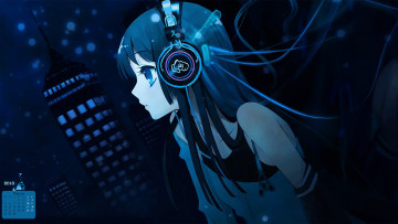 Картинка календари аниме 2018 девушка взгляд профиль наушники