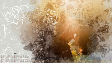 Картинка календари компьютерный+дизайн 2018 парень девушка сердце узор