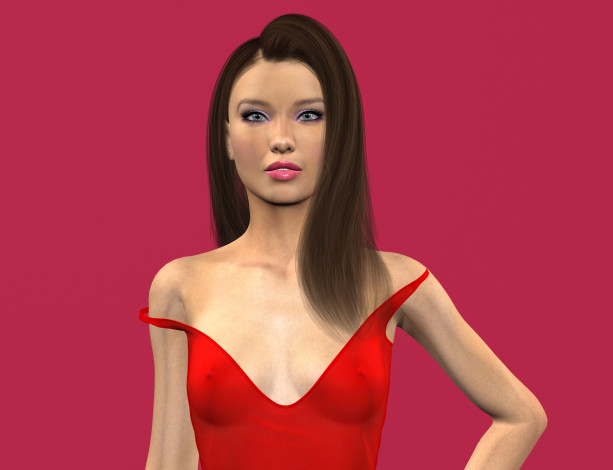 Обои картинки фото 3д графика, люди , people, фон, взгляд, девушка