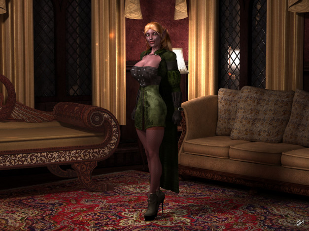 Обои картинки фото 3д графика, эльфы , elves, взгляд, фон, эльфийка