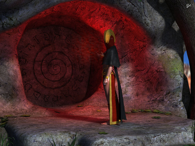 Обои картинки фото 3д графика, фантазия , fantasy, фон, взгляд, девушка